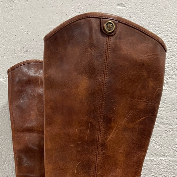 🛍️Frye⚡️Melissa Button Cognac Leather Knee High Boot Western Riding 11 - Picture 4 of 15